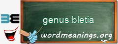 WordMeaning blackboard for genus bletia